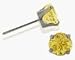 Genuine 3mm Citrine 14 Karat White Gold Baby Earrings