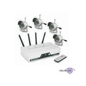 CCTV CAMERA SYSTEM 4 WIRELESS CAMERA KIT RECEIVER CCTV SECURITY MONITOR PET CAMERA DAY & NIGHT VISION SUPPORTS DVR from eyeson carries full 12 month replacement