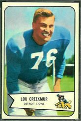 1954 Bowman Regular (Football) Card# 85 Lou Creekmur of the Detroit Lions NrMt Condition