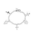 925 Sterling Silver Cross Charm Ankle Bracelet Anklet
