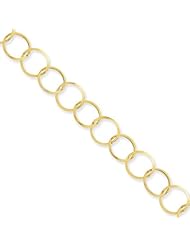 14k Yellow Gold 7.5in Circle Chain Link Bracelet. Metal Wt- 2.19g