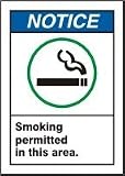 NOTICE SMOKING PERMITTED IN THIS AREA (W/GRAPHIC) 14 x 10 Aluminum Sign