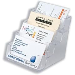 Deflecto Visitenkartenst�nder 99x35x45mm glasklar Hartplastik 4 F�cher