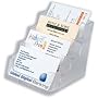Four-Pocket Countertop Clear Plastic Business Card Holder, 4w x 4-1/8d x 3-1/2h DEF70841