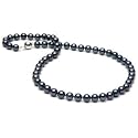 Black Akoya Pearl Necklace, AA+ Quality