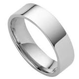Image of 9ct White 4mm Flat Court Shaped Wedding Ring