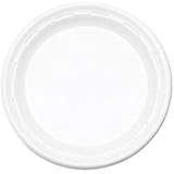 Dart 9PWF 9" White Plastic Rigid Plate (4 Packs of 125)