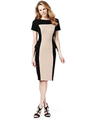 Colour Block Peplum Shift Dress