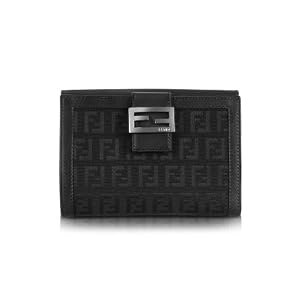 Fendi Black Zucchino French Purse Wallet