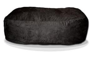 6 Foot Black Microfiber Slacker Sack Foam Bean Bag Love Seat Like Lovesac