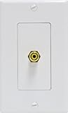 GE 87699 Single RCA Connector Wall Plate for Subwoofer