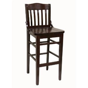 School House Beech Wood Dining - Kitchen Bar Stool - Dark Mahogany by Euro Select