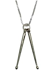 Sterling Silver Drumsticks Pendant Necklace 18inch Chain
