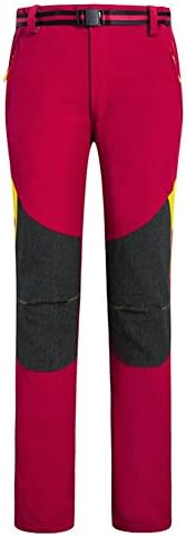 LANBAOSI Women's Soft Shell Pants Climbing Waterproof Breathable Trousers Red Size US S