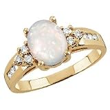 Opal and Diamond Ring in 10kt. Gold
