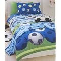 Football Duvet Cover Set in Blue Size: Single