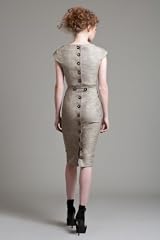 BL3086 Sculpted Sheath with Button Back Closure