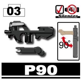 P90 3 Pack in Black - Custom Minifigure Pieces