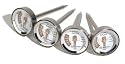 Outset F804 Stainless Steel Cased 1" Steak Thermometers; Set of 4