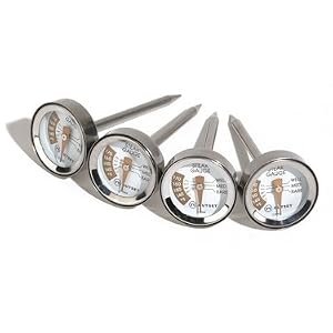 Outset F804 Stainless-Steel-Cased Steak Thermometers, Set of 4 by
