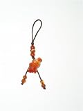 Carnelian and agate fish cell phone charm