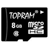 TOPRAM 8GB 8G microSD microSDHC Transflash Memory Card Class 6 with SD Adap ....