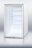 32 4.1 cu. ft. Refrigerator With Glass Door Factory Installed Lock Reversible Door Professional Horizontal Handle Automatic Defrost Interior Light  Adjustable Thermosta