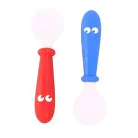 BabyBjorn Spoon (2-Pack, Ocean Blue/Bright Red)