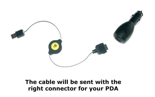 Childrens Toyshop  Computer : O2 Xda - Usb Mini Retractable Cable + Car Charger