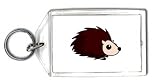 Keychain with hedgehog, quills, nose, sitting, black