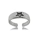 Sterling silver black star toe ring - adjustable
