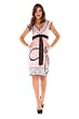The Olian Eva Cross Front Empire Waist Border Print Dress