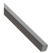 PVC (Polyvinyl Chloride) Rectangular Bar, Opaque Gray, 2" Thickness, 2" Width, 5' Length (Pack of 1)