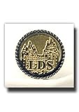 Temple Spires Tie Tack (Round, Tutone) - Tutone Gold Color Temple Spires Lapel Pin - Mormon Clothing Accessory - LDS Jewelry - Wear to Church - Great Gift - Religious and for Anyone - L.D.S. Salt Lake Temple - Primary Present - Wonderful for Neck Ties and Clothing - Great Gift for Everyone - LDS Letters in the Center - Latter Day Saints Temple - 2 Toned Gold Tac
