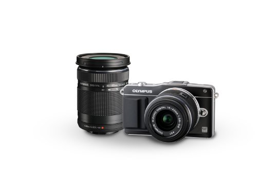 Olympus E-PM2 16MP Compact System Camera with 14-42mm and 40-150mm Two Lens Kit On Sale