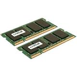 Crucial 2GB (2x1GB) PC2-5300 667MHZ 200-pin DDR2 SODIMM SDRAM Notebook Laptop Memory Kit