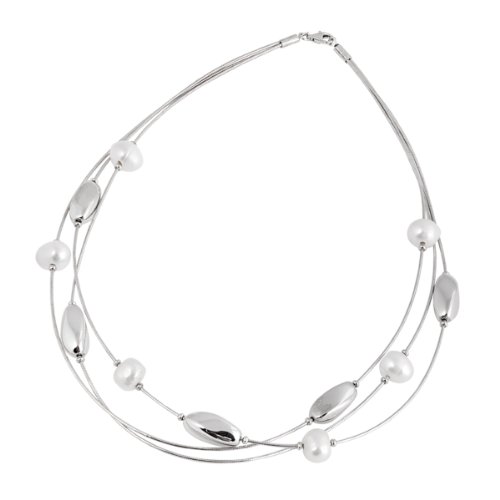 Bella Donna Damen-Collier mit 6 Perlen 43cm 63704309P Preisvergleich