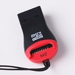 ETECH MicroSD / MicroSDHC / Memory Stick Micro M2 USB 2.0 Card Reader / Writer supports upto 16GB MicroSDHC and 16GB M2