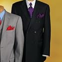 Twill Weave Double-Breasted Suit Jacket
