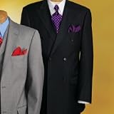 Twill Weave Double-Breasted Suit Jacket