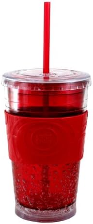 COOL GEAR Freezer Gel Cold Beverage Tumbler 18-Ounces (Red)