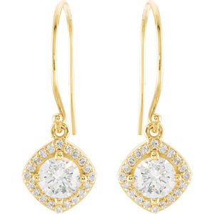 Genuine IceCarats Designer Jewelry Gift 14K Yellow Gold 1 1/3Ctw Diamond Earrings. Pair 1 1/3 Ct Tw Diamond Earrings 1 1/3Ctw Diamond Earrings In 14K Yellow Gold