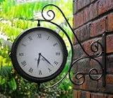 Drehbare Gartenuhr mit Thermometer