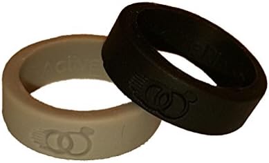 Active Rings - Replacement Wedding Rings for your active lifestyle. Never lose or damage your real wedding ring. Wear an Active Ring! (stone gray and midnight black, 11)