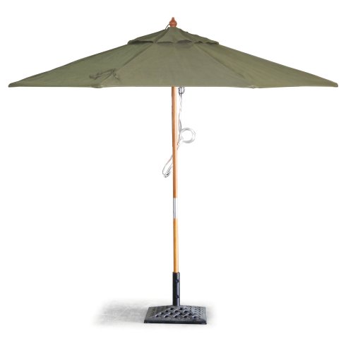 Lifestyle Products 9-Foot Wood Market Umbrella Tuscan Olive