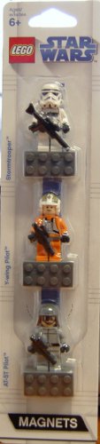 317U D1ljqL Lego Star Wars Mini Figure Exclusive Magnet 3pcs Set, At st Pilt, Y wing Pilot, Stormtrooper