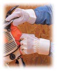 Pro-Safe Rubberized Cuff Med Pr Leather Palm Gloves