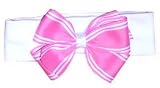 Boutique Pink Stripe Bow Headband