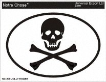JOLLY ROGER Oval Bumper Sticker