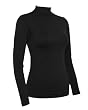 Ladies Black Seamless Long Sleeve Turtleneck Top